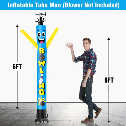 6 10 15 20FT Tall Bowling Waving Inflatable Tube Man(Blower Not Included) - goodeny