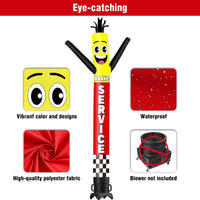 6 10 15 20FT Tall Brake Service Waving Inflatable Tube Man(Blower Not Included) - goodeny