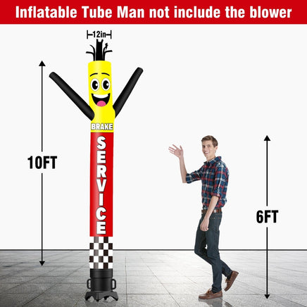 6 10 15 20FT Tall Brake Service Waving Inflatable Tube Man(Blower Not Included) - goodeny