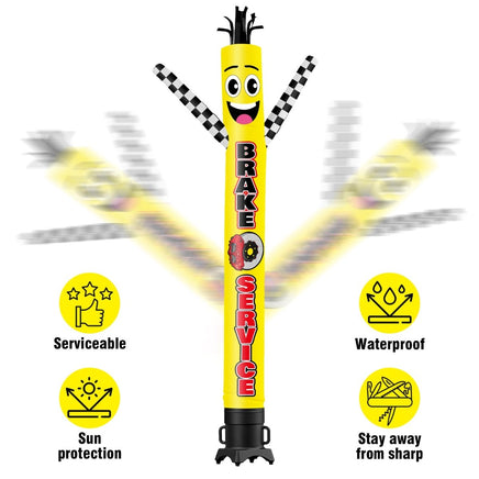6 10 15 20FT Tall Brake Service Yellow Waving Inflatable Tube Man(Blower Not Included) - goodeny