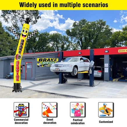 6 10 15 20FT Tall Brake Service Yellow Waving Inflatable Tube Man(Blower Not Included) - goodeny