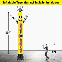 6 10 15 20FT Tall Brake Service Yellow Waving Inflatable Tube Man(Blower Not Included) - goodeny