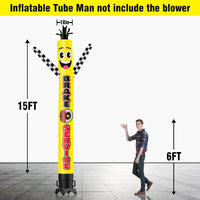 6 10 15 20FT Tall Brake Service Yellow Waving Inflatable Tube Man(Blower Not Included) - goodeny