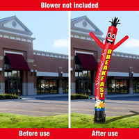 6 10 15 20FT Tall Breakfast Special Waving Inflatable Tube Man(Blower Not Included) - goodeny