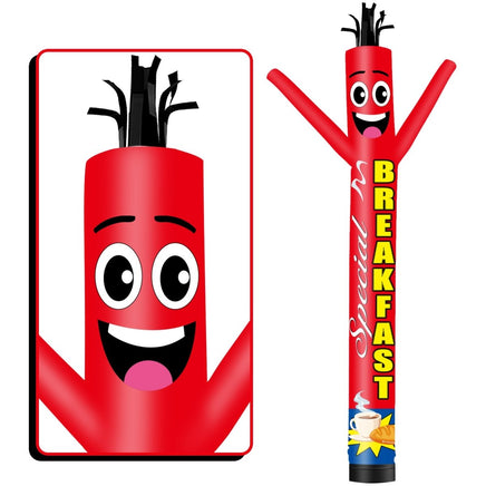 6 10 15 20FT Tall Breakfast Special Waving Inflatable Tube Man(Blower Not Included) - goodeny
