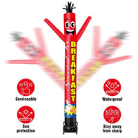 6 10 15 20FT Tall Breakfast Special Waving Inflatable Tube Man(Blower Not Included) - goodeny