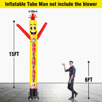 6 10 15 20FT Tall Breakfast Waving Inflatable Tube Man(Blower Not Included) - goodeny