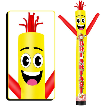 6 10 15 20FT Tall Breakfast Waving Inflatable Tube Man(Blower Not Included) - goodeny