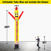 6 10 15 20FT Tall Breakfast Waving Inflatable Tube Man(Blower Not Included) - goodeny