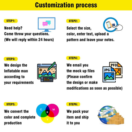 6 10 15 20FT Tall Breakfast Waving Inflatable Tube Man(Blower Not Included) - goodeny