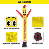 6 10 15 20FT Tall Breakfast Waving Inflatable Tube Man(Blower Not Included) - goodeny