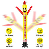 6 10 15 20FT Tall Breakfast Waving Inflatable Tube Man(Blower Not Included) - goodeny
