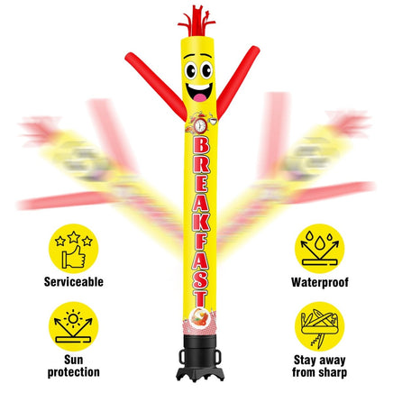6 10 15 20FT Tall Breakfast Waving Inflatable Tube Man(Blower Not Included) - goodeny