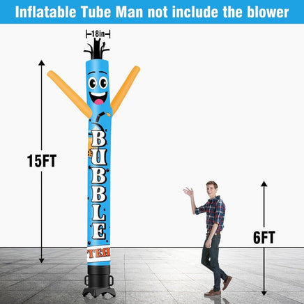 6 10 15 20FT Tall Bubble Tea Waving Inflatable Tube Man(Blower Not Included) - goodeny