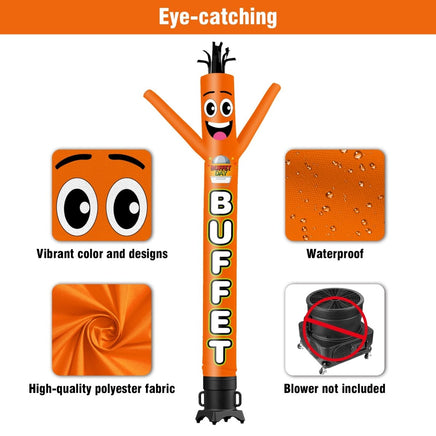 6 10 15 20FT Tall Buffet Waving Inflatable Tube Man(Blower Not Included) - goodeny