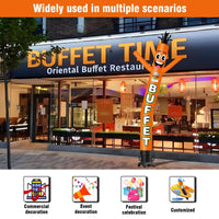 6 10 15 20FT Tall Buffet Waving Inflatable Tube Man(Blower Not Included) - goodeny