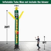 6 10 15 20FT Tall Burger & Fries Waving Inflatable Tube Man(Blower Not Included) - goodeny