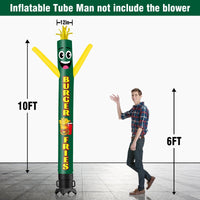 6 10 15 20FT Tall Burger & Fries Waving Inflatable Tube Man(Blower Not Included) - goodeny