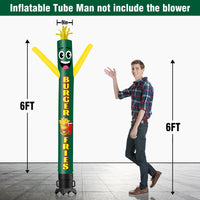 6 10 15 20FT Tall Burger & Fries Waving Inflatable Tube Man(Blower Not Included) - goodeny