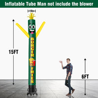 6 10 15 20FT Tall Burger & Fries Waving Inflatable Tube Man(Blower Not Included) - goodeny