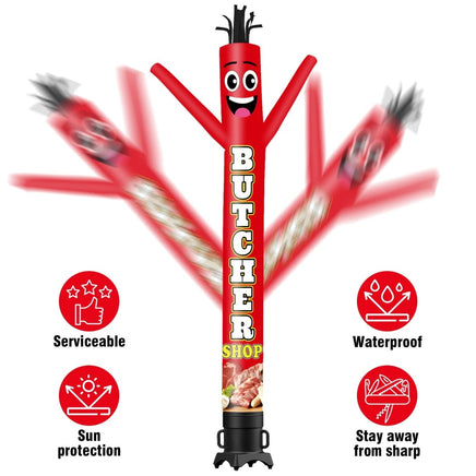 6 10 15 20FT Tall Butcher Shop Waving Inflatable Tube Man(Blower Not Included) - goodeny