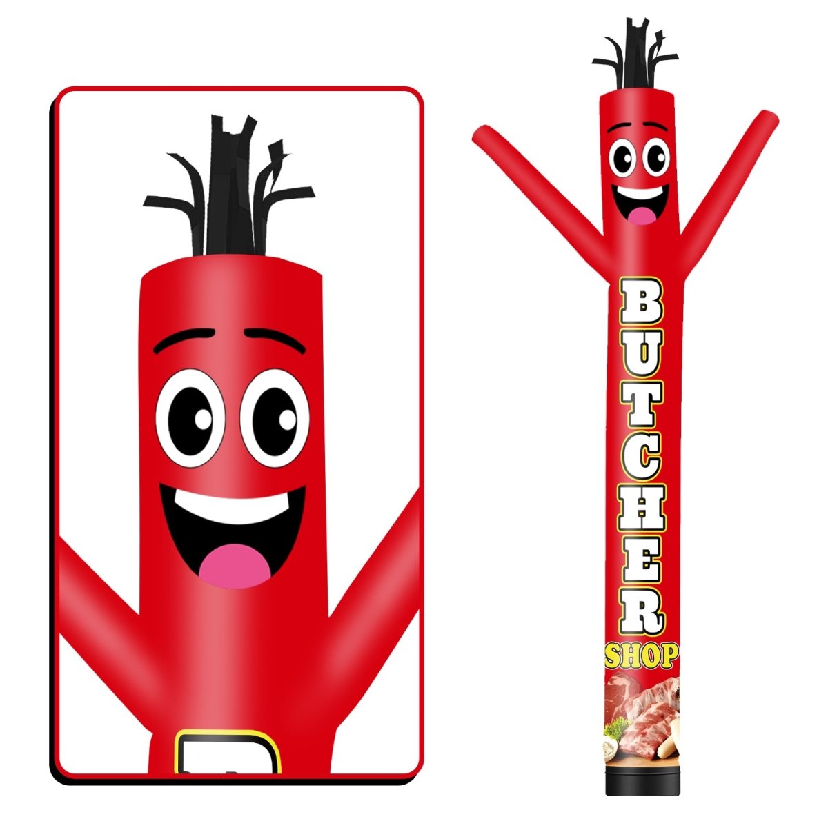 6 10 15 20FT Tall Butcher Shop Waving Inflatable Tube Man(Blower Not ...