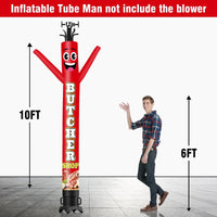 6 10 15 20FT Tall Butcher Shop Waving Inflatable Tube Man(Blower Not Included) - goodeny