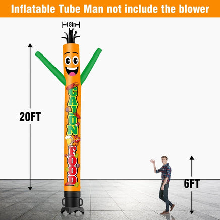 6 10 15 20FT Tall Cajun Food Waving Inflatable Tube Man(Blower Not Included) - goodeny