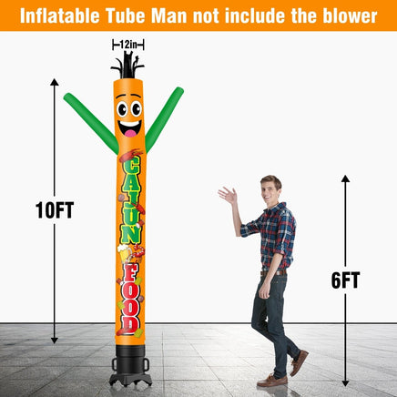 6 10 15 20FT Tall Cajun Food Waving Inflatable Tube Man(Blower Not Included) - goodeny