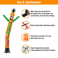 6 10 15 20FT Tall Cajun Food Waving Inflatable Tube Man(Blower Not Included) - goodeny