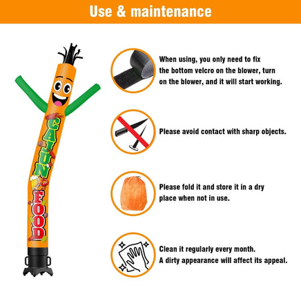 6 10 15 20FT Tall Cajun Food Waving Inflatable Tube Man(Blower Not Included) - goodeny