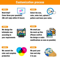 6 10 15 20FT Tall Cajun Food Waving Inflatable Tube Man(Blower Not Included) - goodeny