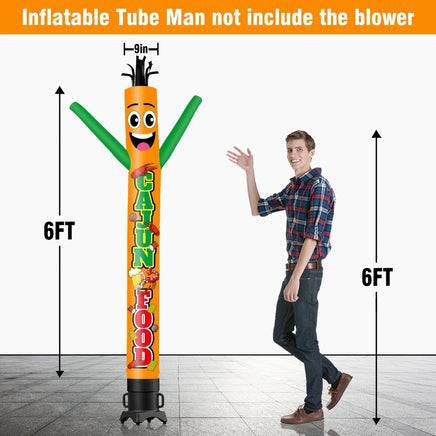 6 10 15 20FT Tall Cajun Food Waving Inflatable Tube Man(Blower Not Included) - goodeny