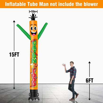 6 10 15 20FT Tall Cajun Food Waving Inflatable Tube Man(Blower Not Included) - goodeny