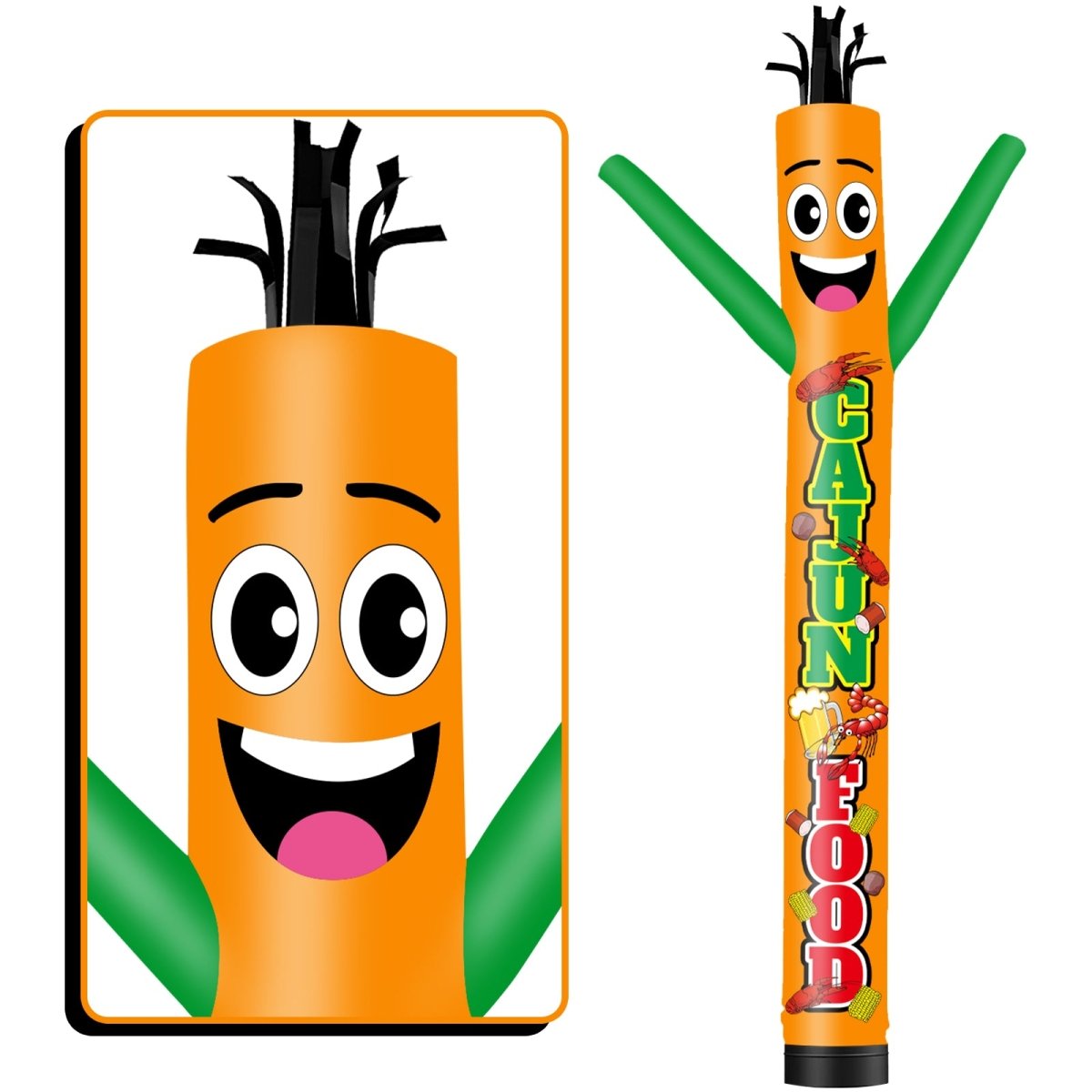 6 10 15 20FT Tall Cajun Food Waving Inflatable Tube Man(Blower Not ...