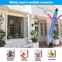 6 10 15 20FT Tall Cakes Waving Inflatable Tube Man(Blower Not Included) - goodeny