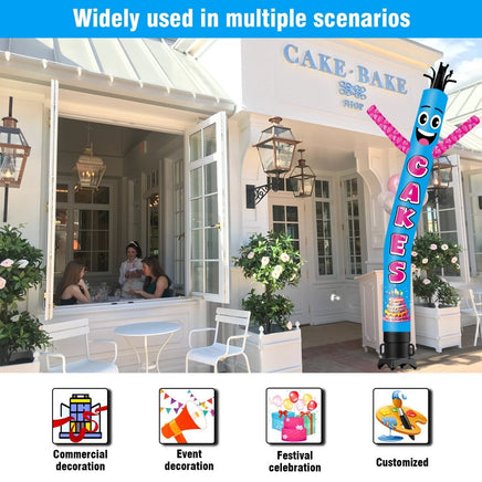 6 10 15 20FT Tall Cakes Waving Inflatable Tube Man(Blower Not Included) - goodeny