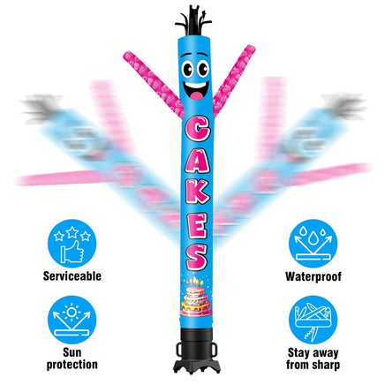 6 10 15 20FT Tall Cakes Waving Inflatable Tube Man(Blower Not Included) - goodeny