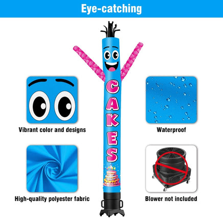 6 10 15 20FT Tall Cakes Waving Inflatable Tube Man(Blower Not Included) - goodeny