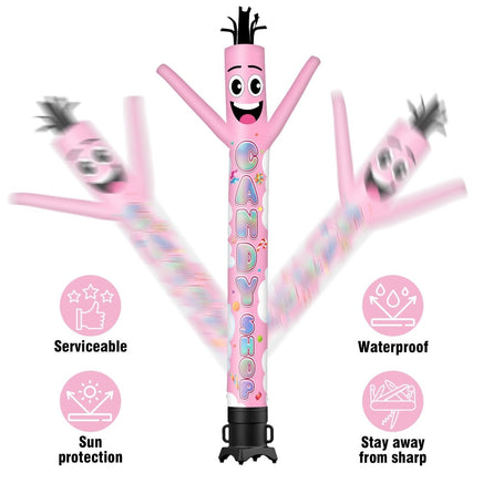 6 10 15 20FT Tall Candy Shop Waving Inflatable Tube Man(Blower Not Included) - goodeny