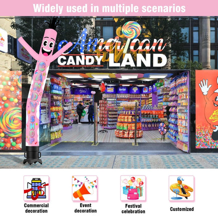6 10 15 20FT Tall Candy Shop Waving Inflatable Tube Man(Blower Not Included) - goodeny