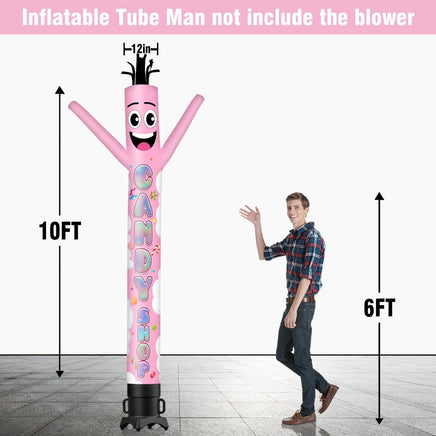 6 10 15 20FT Tall Candy Shop Waving Inflatable Tube Man(Blower Not Included) - goodeny