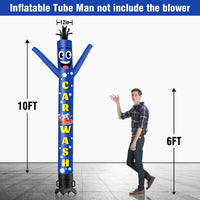 6 10 15 20FT Tall Car Wash Blue Waving Inflatable Tube Man(Blower Not Included) - goodeny