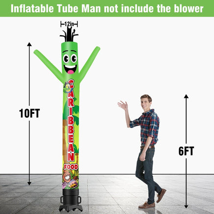 6 10 15 20FT Tall Caribbean Food Waving Inflatable Tube Man(Blower Not Included) - goodeny
