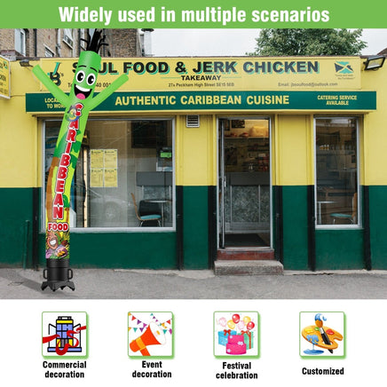 6 10 15 20FT Tall Caribbean Food Waving Inflatable Tube Man(Blower Not Included) - goodeny