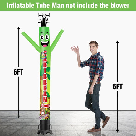 6 10 15 20FT Tall Caribbean Food Waving Inflatable Tube Man(Blower Not Included) - goodeny