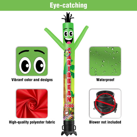 6 10 15 20FT Tall Caribbean Food Waving Inflatable Tube Man(Blower Not Included) - goodeny