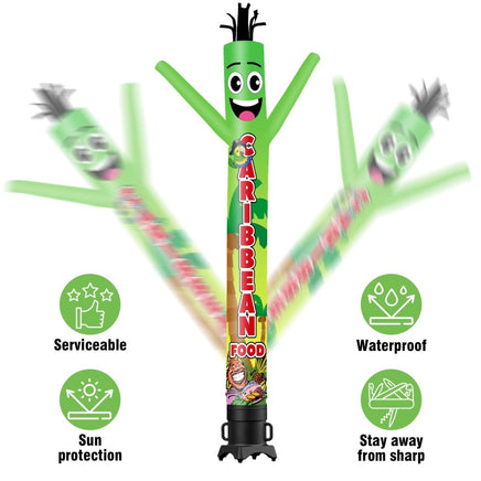 6 10 15 20FT Tall Caribbean Food Waving Inflatable Tube Man(Blower Not Included) - goodeny