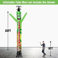 6 10 15 20FT Tall Caribbean Food Waving Inflatable Tube Man(Blower Not Included) - goodeny