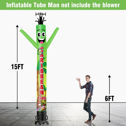 6 10 15 20FT Tall Caribbean Food Waving Inflatable Tube Man(Blower Not Included) - goodeny